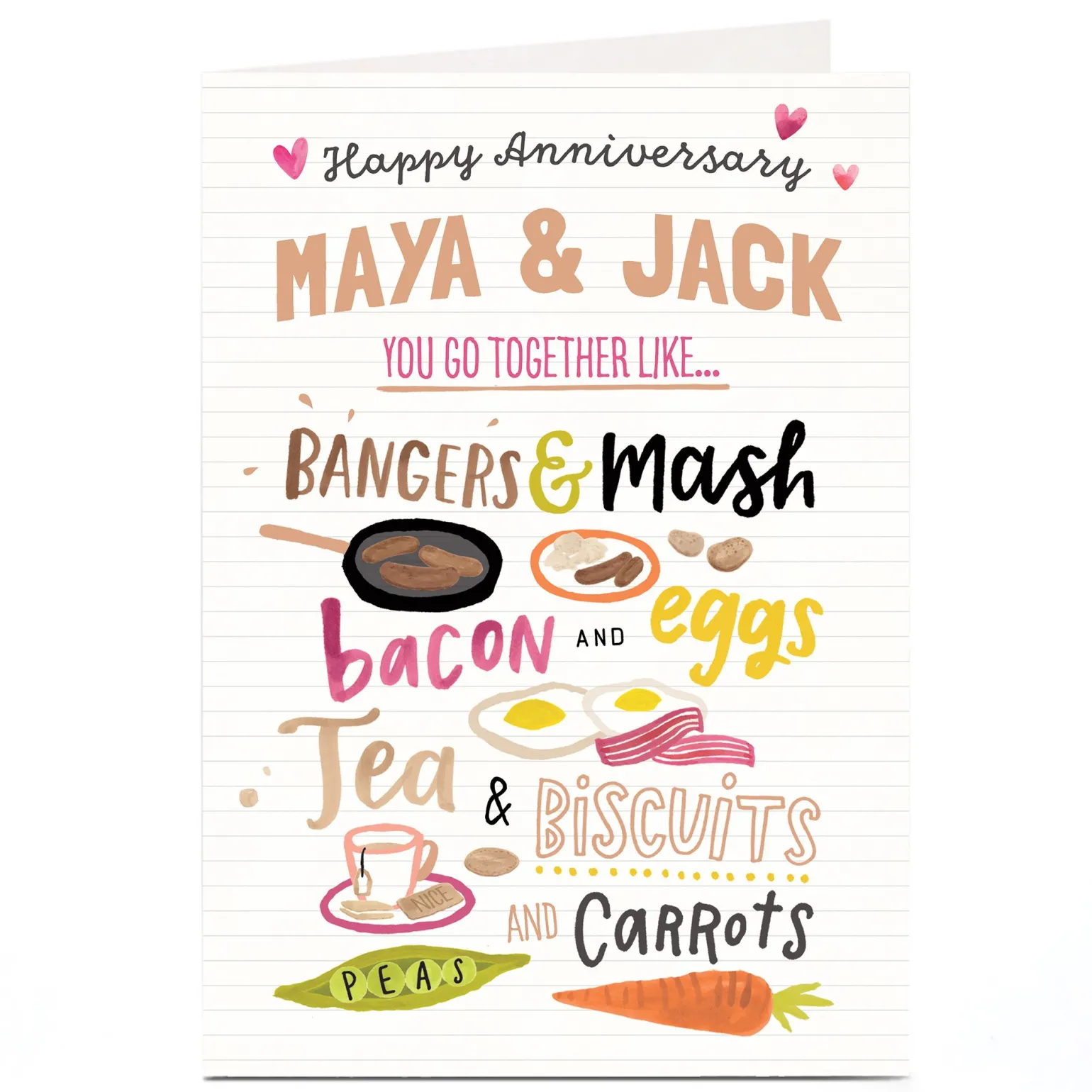 Personalised Anniversary Card - Go Together Like