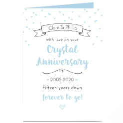 Personalised Anniversary Card - Crystal Anniversary