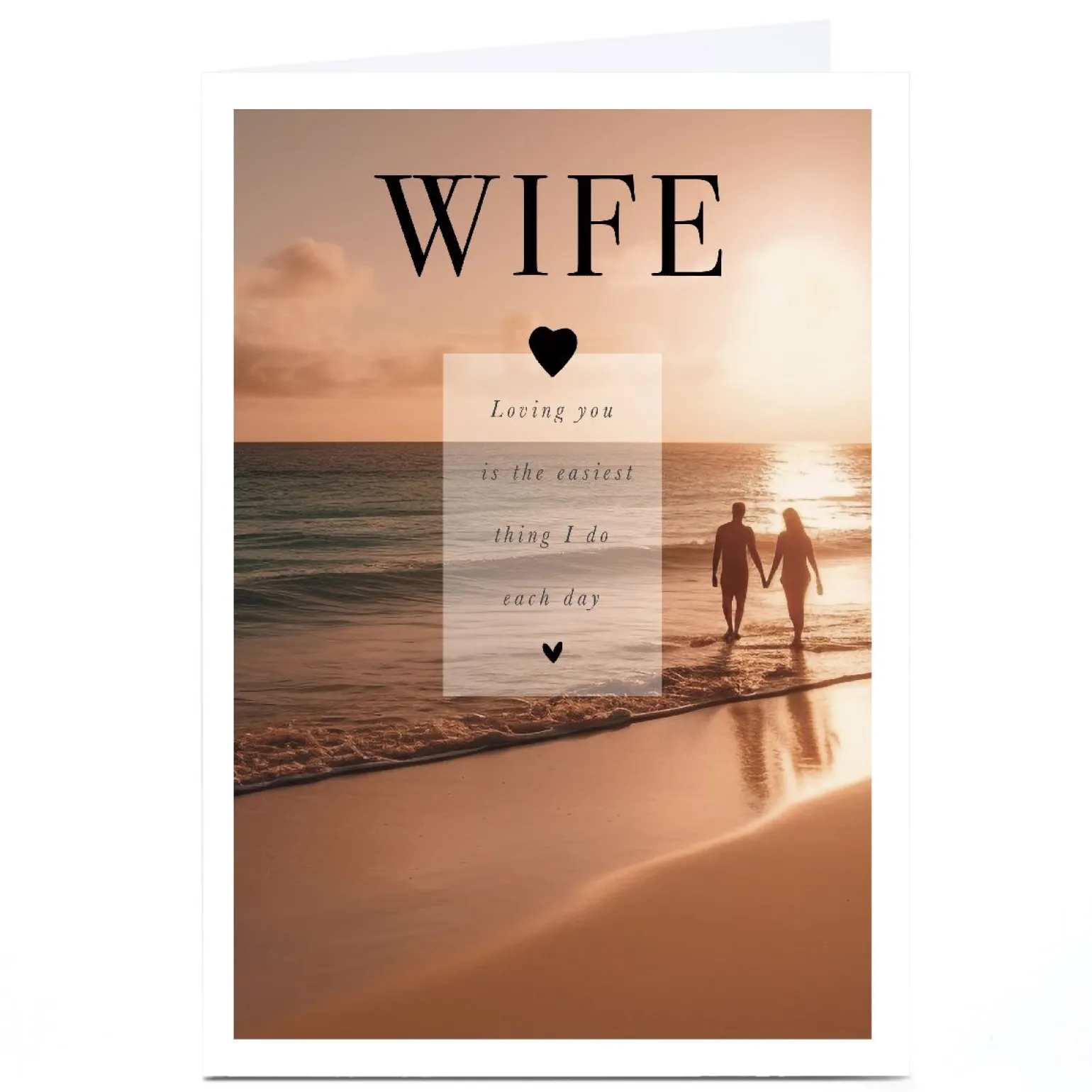 Personalised Anniversary Card - Beach Sunset, Wife