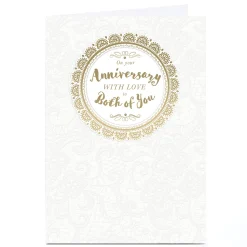 Personalised Anniversary Card - Gold With Love To You Both
