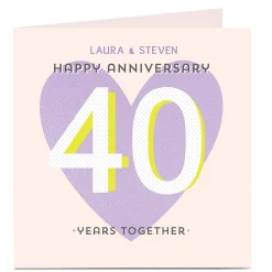 Personalised Anniversary Card - Purple Years Together