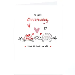 Personalised Anniversary Card - Tortoise Couple Time To Shell-ebrate