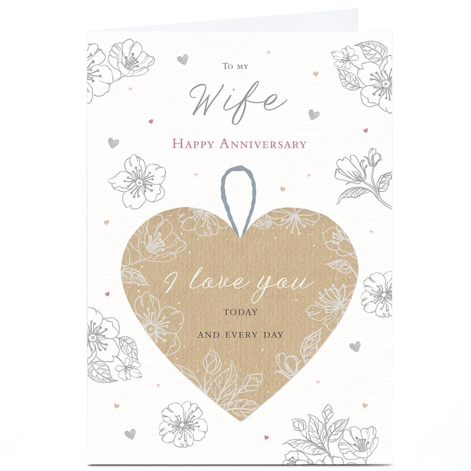 Personalised Anniversary Card - Love You Today and Every Day, Wife