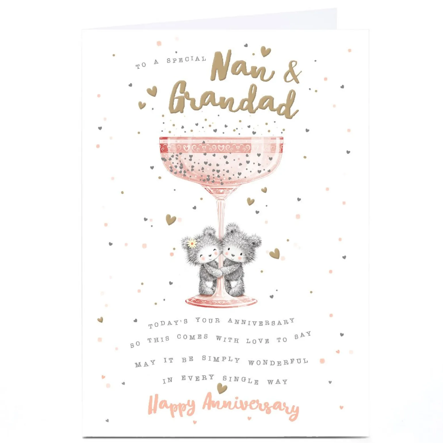 Personalised Anniversary Card - Simply Wonderful in Every Way, Nan & Grandad