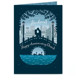 Personalised Anniversary Card - Bridge Silhouette