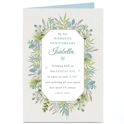 Personalised Anniversary Card - Botanic Verse