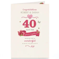 Personalised Anniversary Card - 40 Years Together