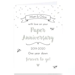 Personalised Anniversary Card - Paper Anniversary
