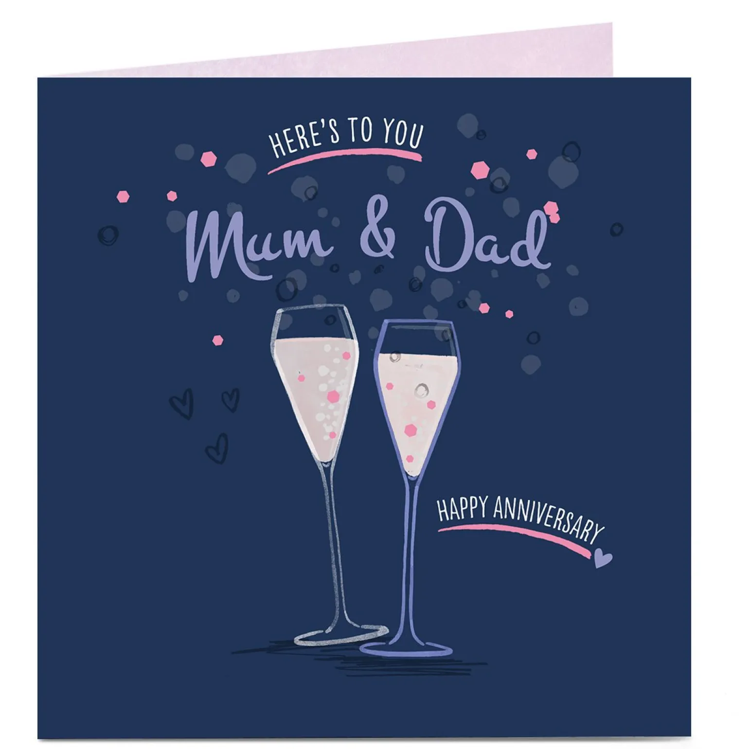 Personalised Anniversary Card - Here's To You Champagne