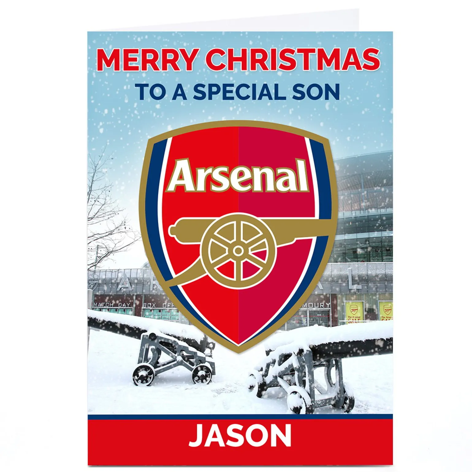 Personalised Arsenal FC Christmas Card - Club Badge