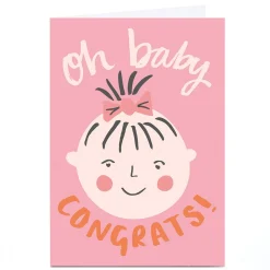 Personalised Ashley Le Quere New Baby Card - Girl