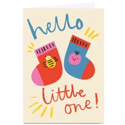 Personalised Ashley Le Quere New Baby Card - Socks
