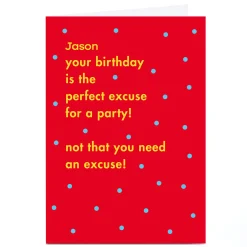Personalised Baboon Birthday Card - The Perfect Excuse