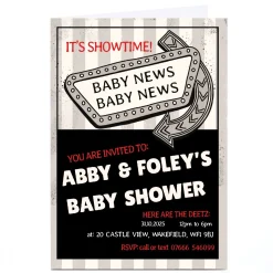 Personalised Baby Shower Invitation - Showtime