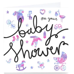 Personalised Baby Shower Card - Watercolour Stencils