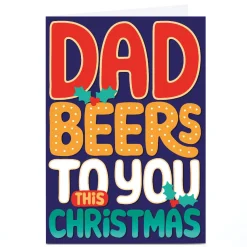 Personalised Bangheads Christmas Card - Dad Beers to You