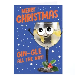 Personalised Bangheads Christmas Card - Gin-gle all the way