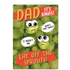 Personalised Bangheads Christmas Card - Lay Off The Sprouts