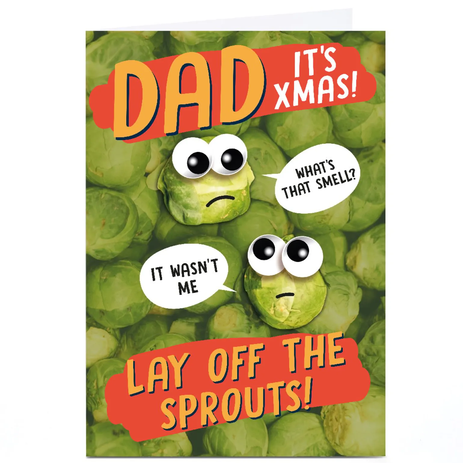 Personalised Bangheads Christmas Card - Lay Off The Sprouts