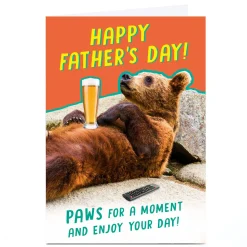 Personalised Bangheads Fathers Day Card - Paws For A Moment