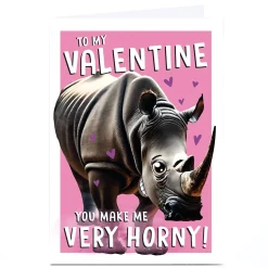 Personalised Bangheads Valentine's Day Card - Cheeky Rhino