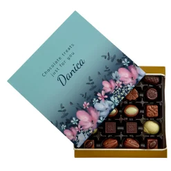 Personalised Belgian Chocolates - Floral Chocolate Treats, Any Name