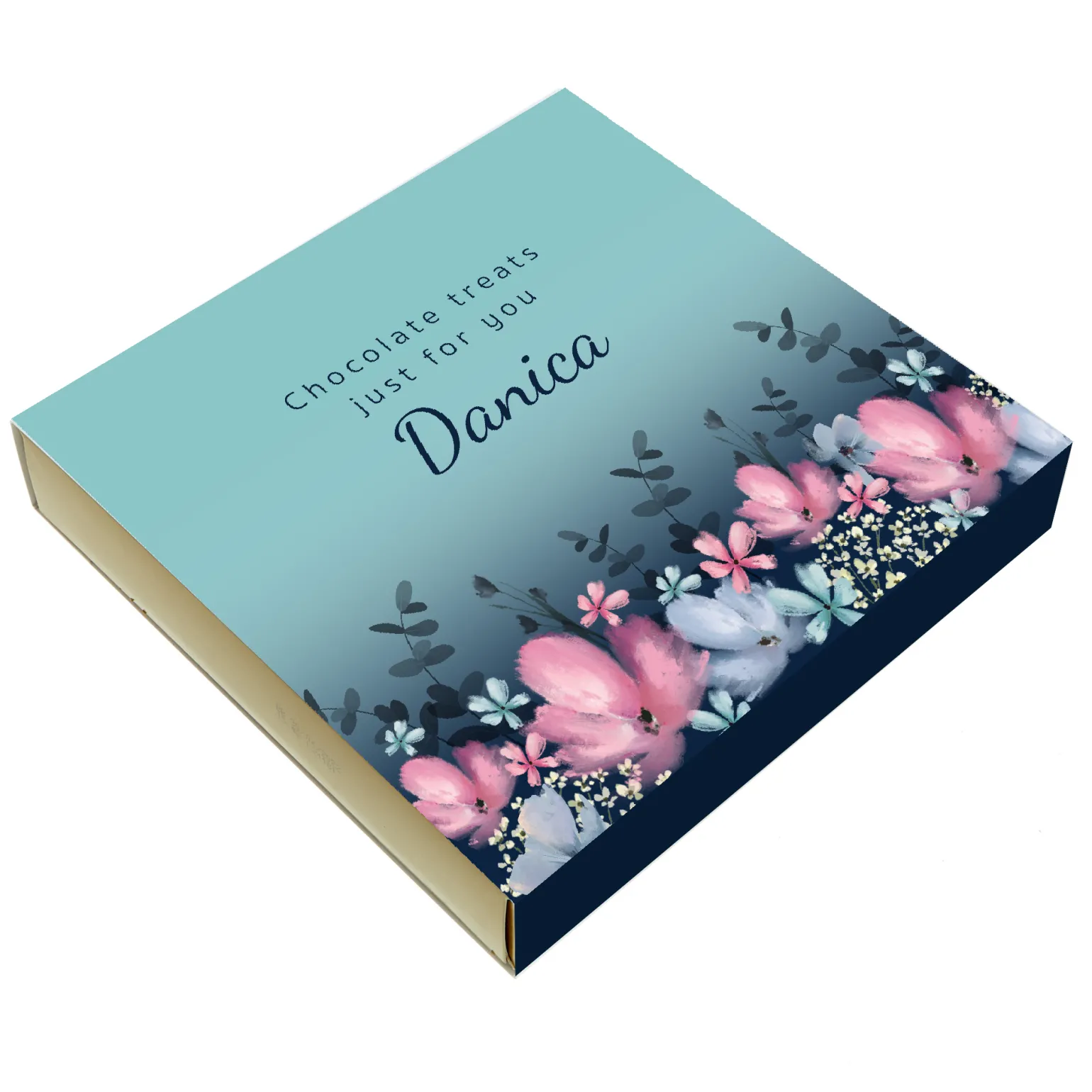 Personalised Belgian Chocolates - Floral Chocolate Treats, Any Name