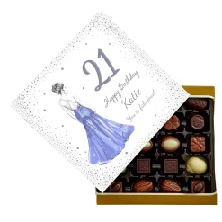 Personalised Belgian Chocolates - Glam Lady, Editable Age