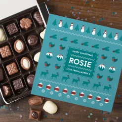 Personalised Belgian Chocolates - Christmas Icons