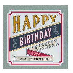 Personalised Belgian Chocolates - Retro Happy Birthday