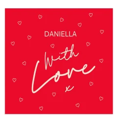 Personalised Belgian Chocolates - Red Hearts With Love