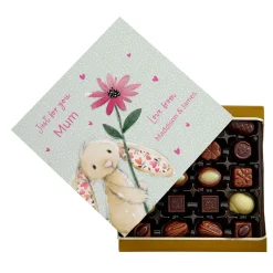 Personalised Belgian Chocolates - Bunny With Flower