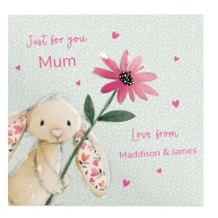 Personalised Belgian Chocolates - Bunny With Flower