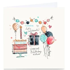 Personalised Bev Hopwood Birthday Card - Let's Celebrate!