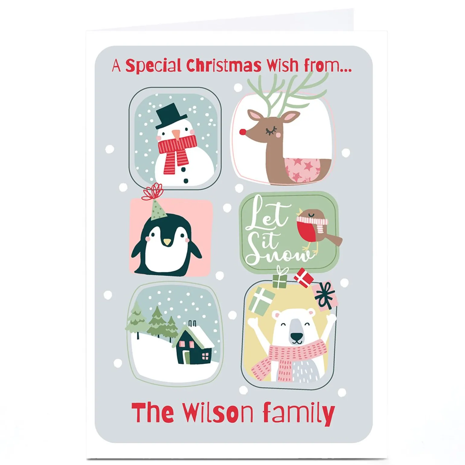 Personalised Bev Hopwood Christmas Card - From The Family