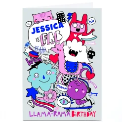 Personalised Bev Hopwood Birthday Card - Llama-Rama