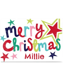 Personalised Bev Hopwood Christmas Card- Merry Christmas