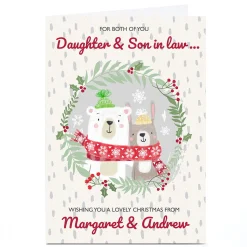 Personalised Bev Hopwood Christmas Card - Daughter & Son In Law