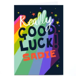Personalised Bev Hopwood Good Luck Card - Rainbow