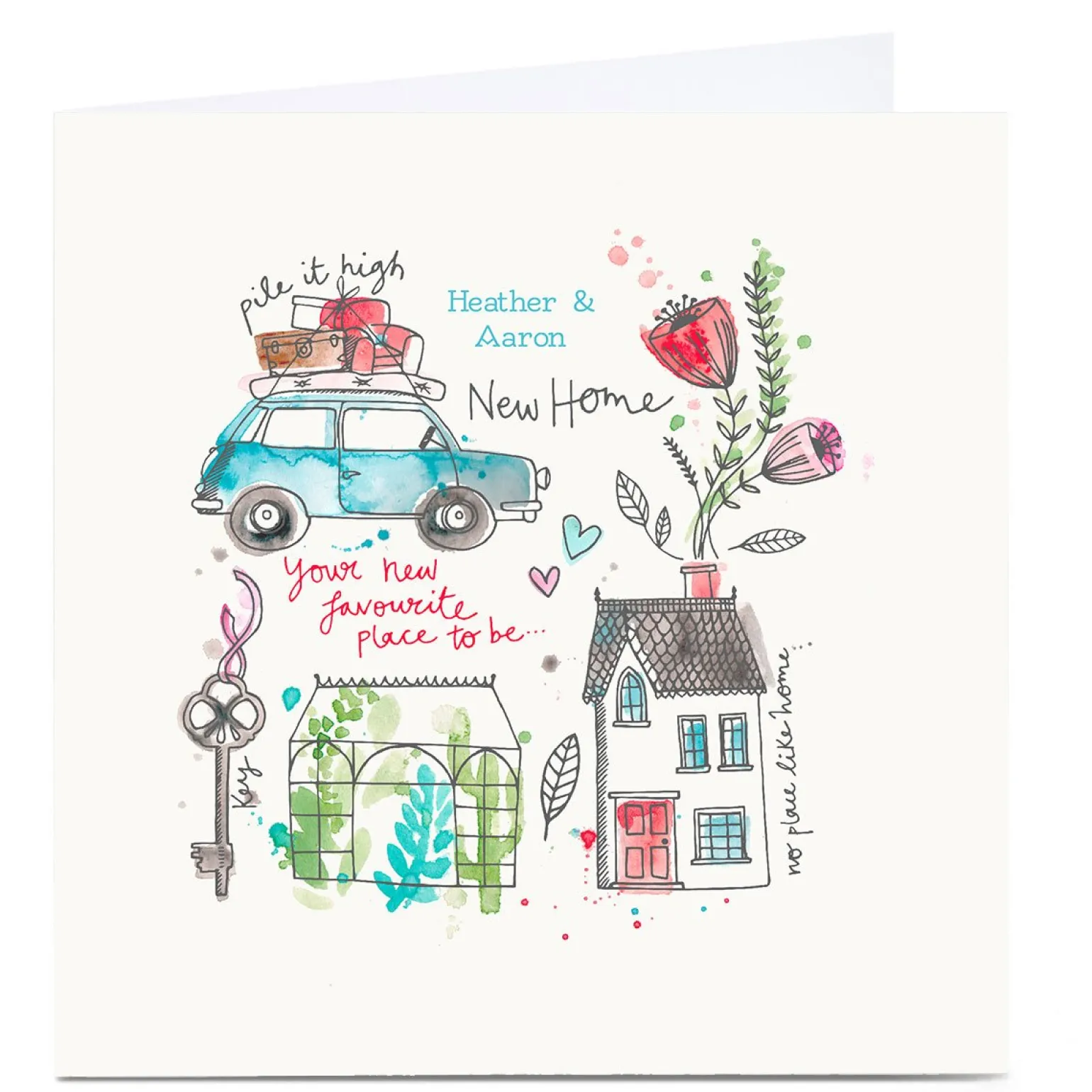 Personalised Bev Hopwood New Home Card - Favourite Place