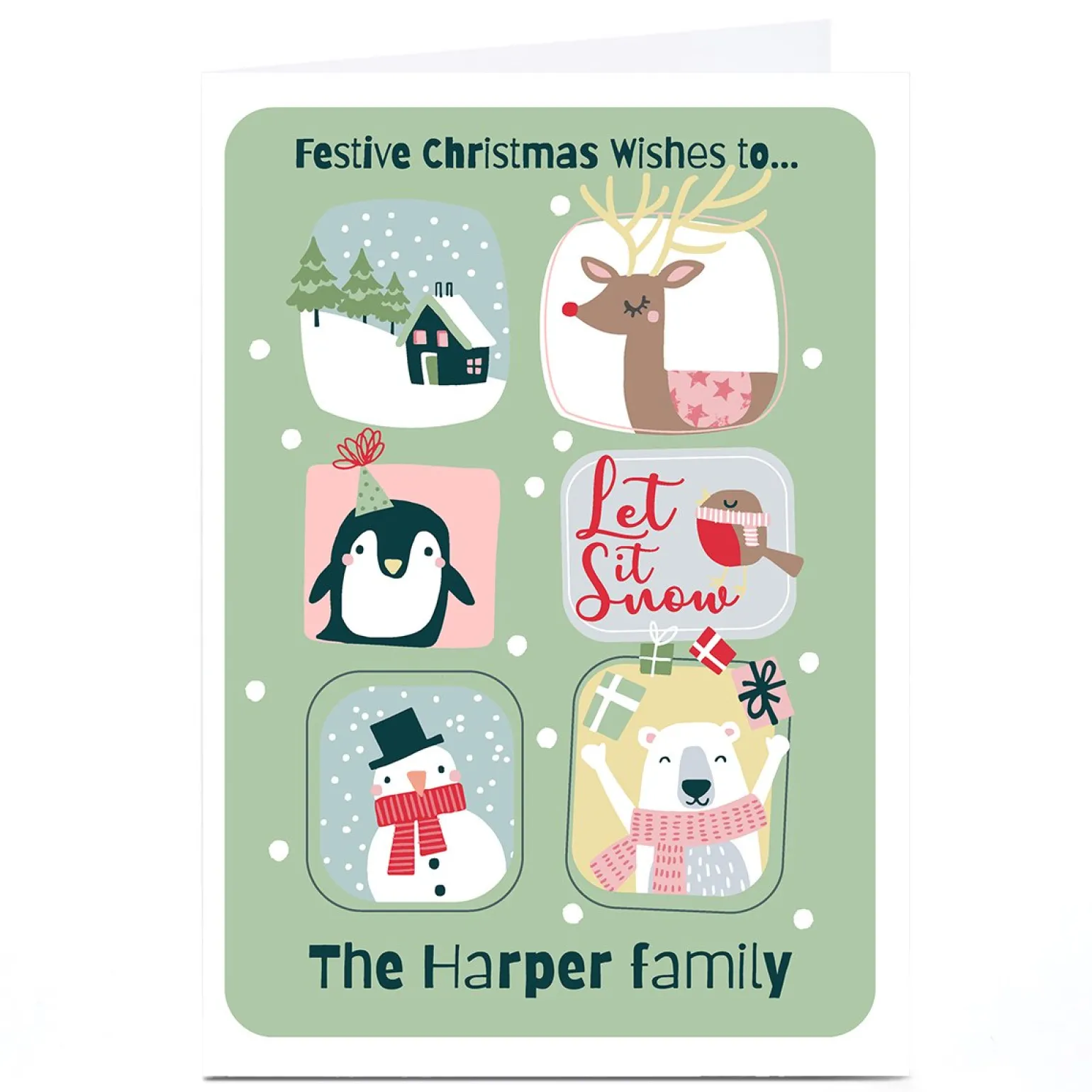 Personalised Bev Hopwood Christmas Card - To The Family