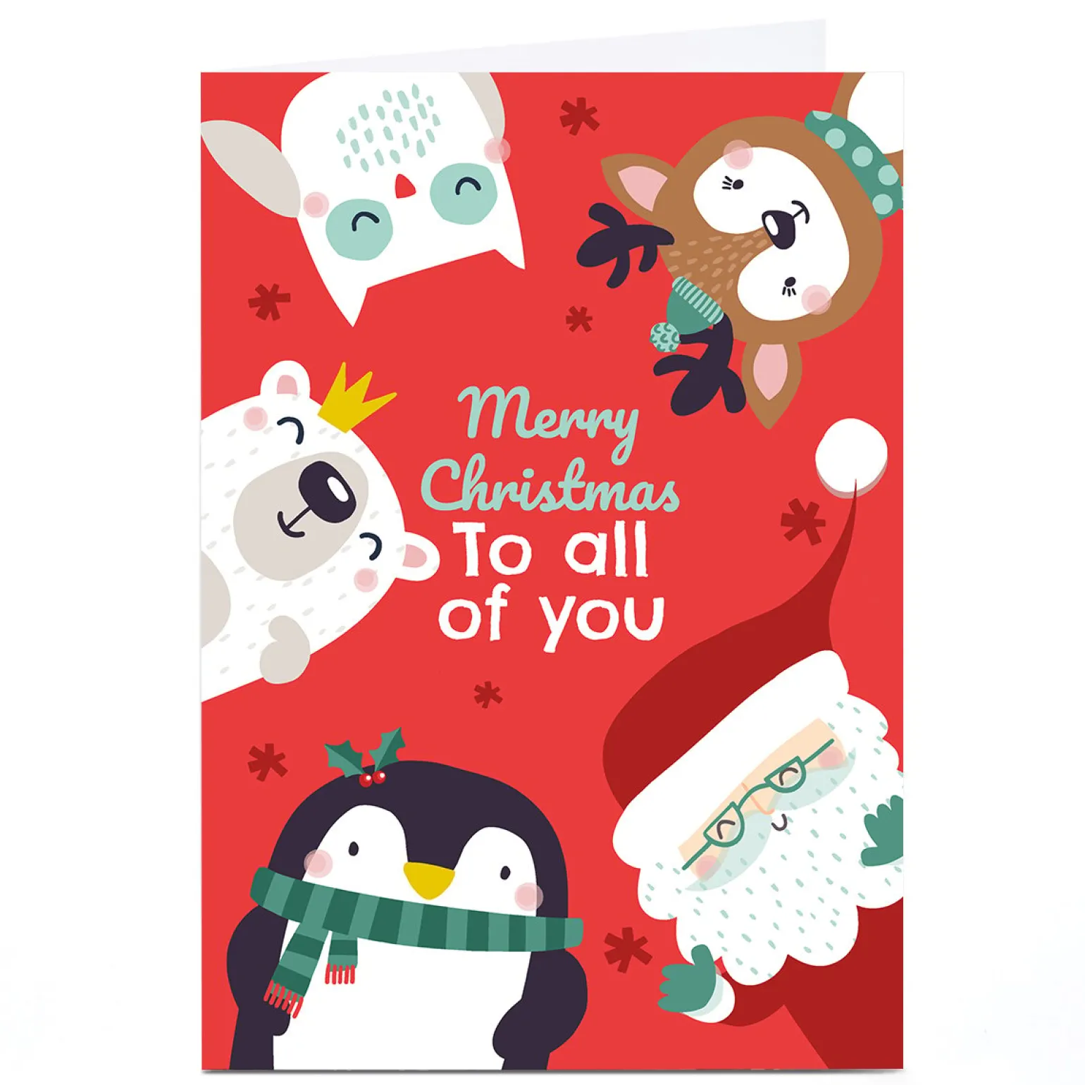 Personalised Bev Hopwood Christmas Card - Christmas Characters, To All of You