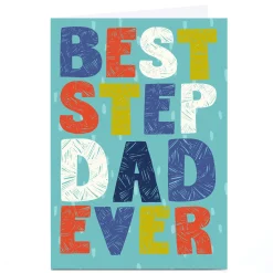 Personalised Bev Hopwood Father's Day Card - Best Step Dad Ever
