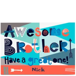 Personalised Bev Hopwood Birthday Card - Awesome Brother!