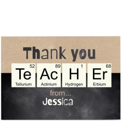 Personalised Bev Hopwood Thank You Teacher Card - Elements