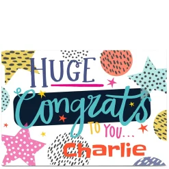 Personalised Bev Hopwood Congratulations Card - Huge Congrats