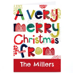 Personalised Bev Hopwood Christmas Card - A very Merry Christmas