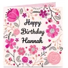 Personalised Birthday Card - Pretty Pink Flowers