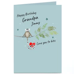 Personalised Birthday Card - Lemur on a Branch