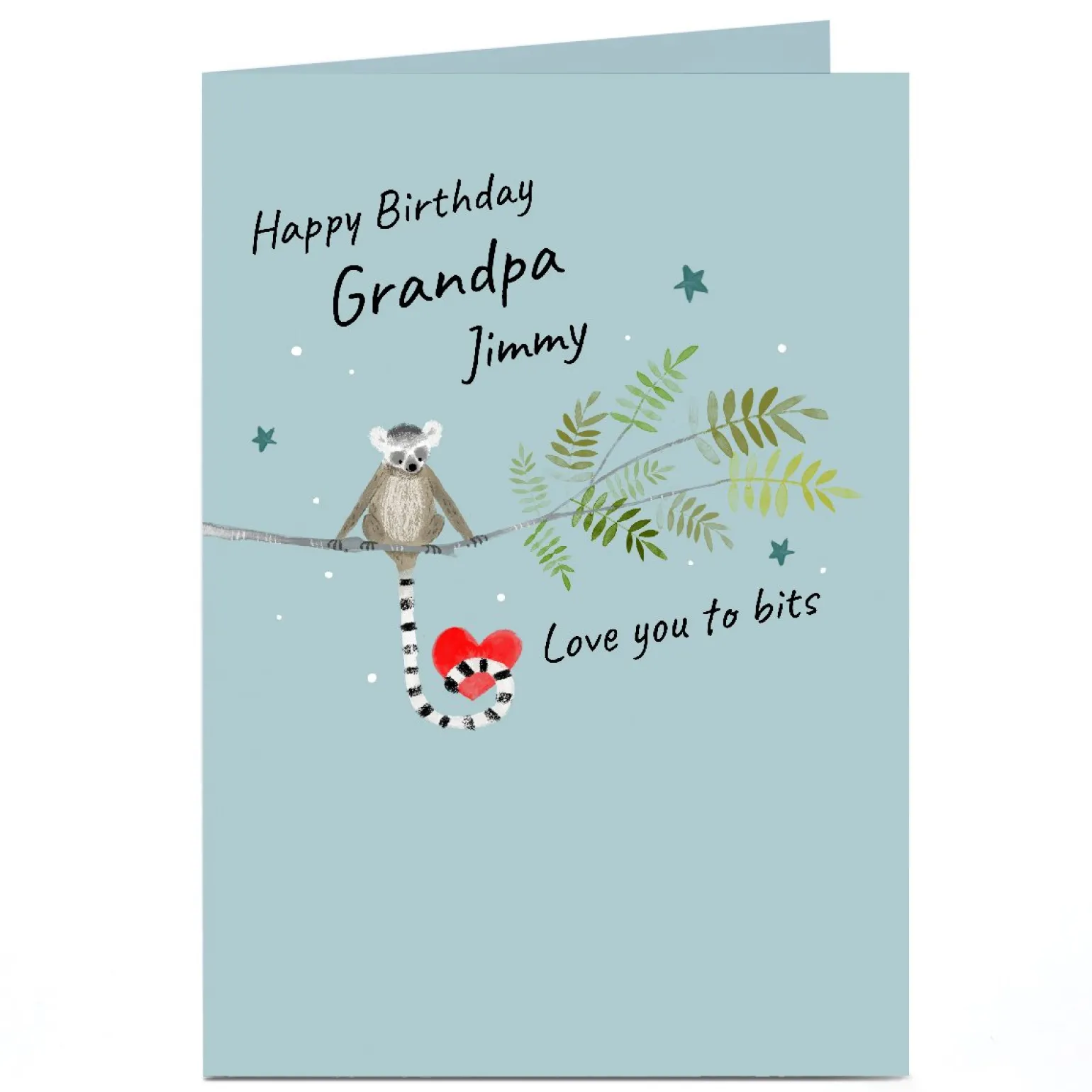 Personalised Birthday Card - Lemur on a Branch